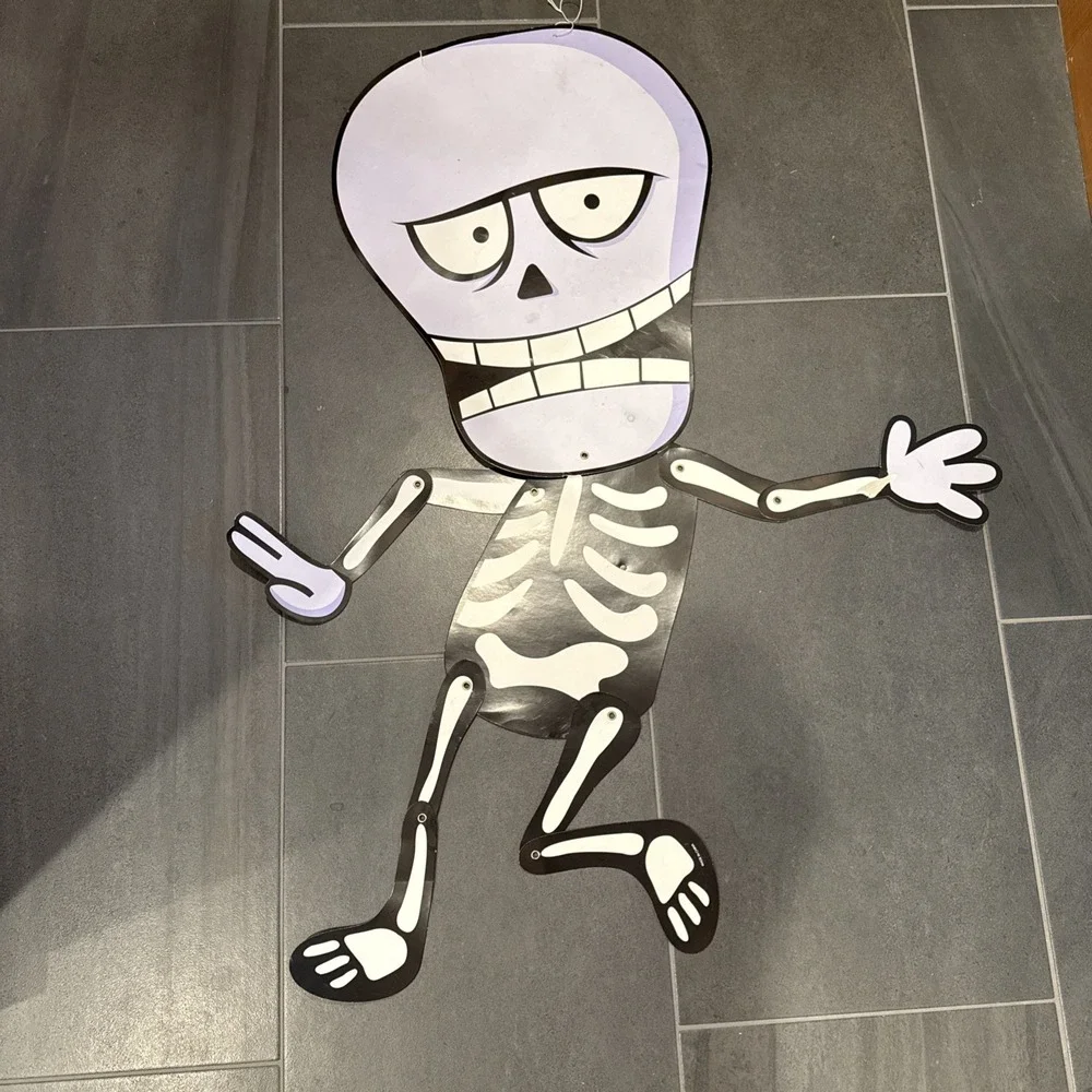 Large Head Small Body Jointed Skeleton Die Cut‎ Halloween Made In China 36